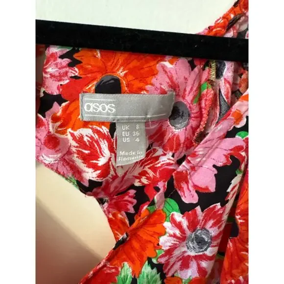 ASOS Floral Mini Wrap Dress - Picture 4 of 9
